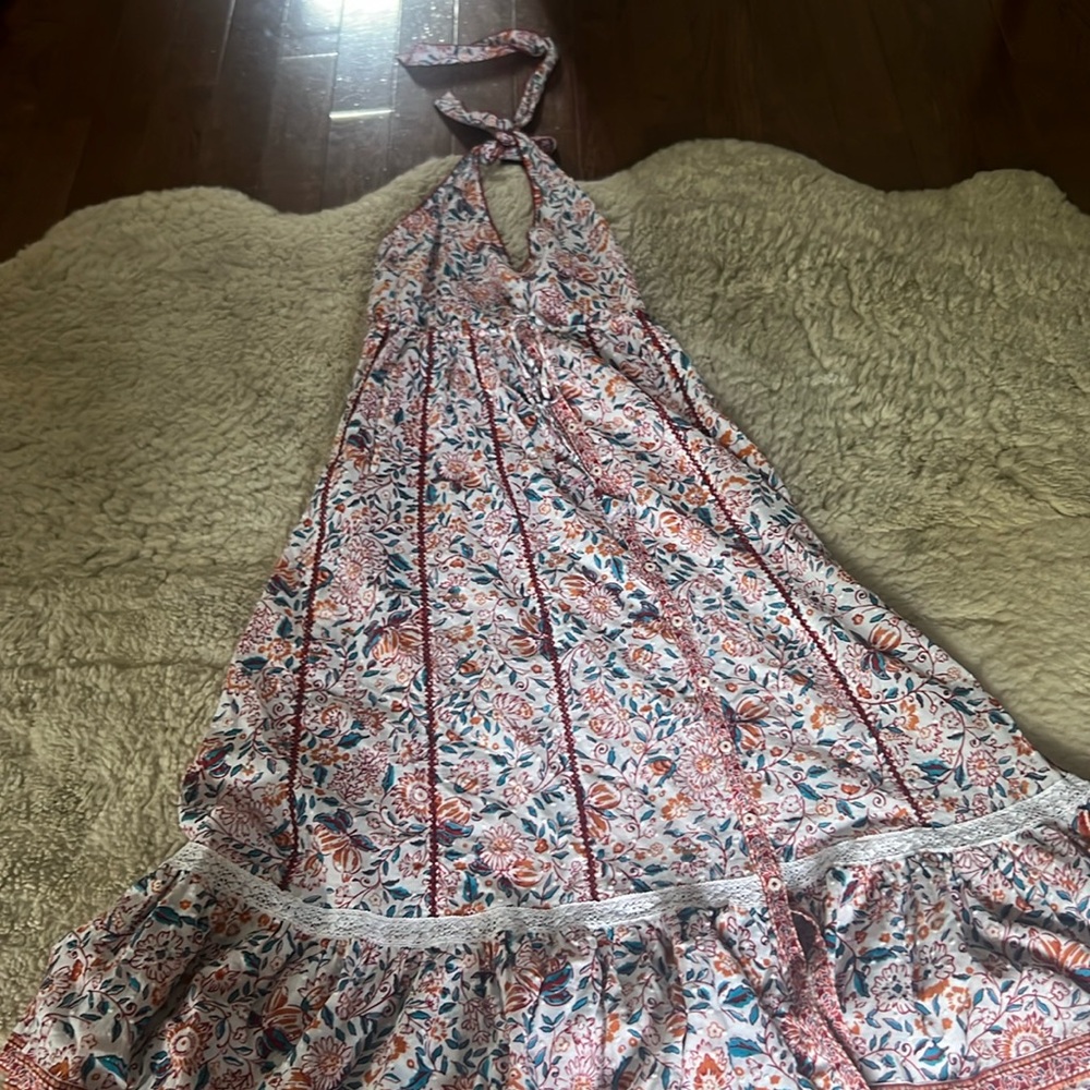 Paupette st Barth cotton embroiderer dress small halter